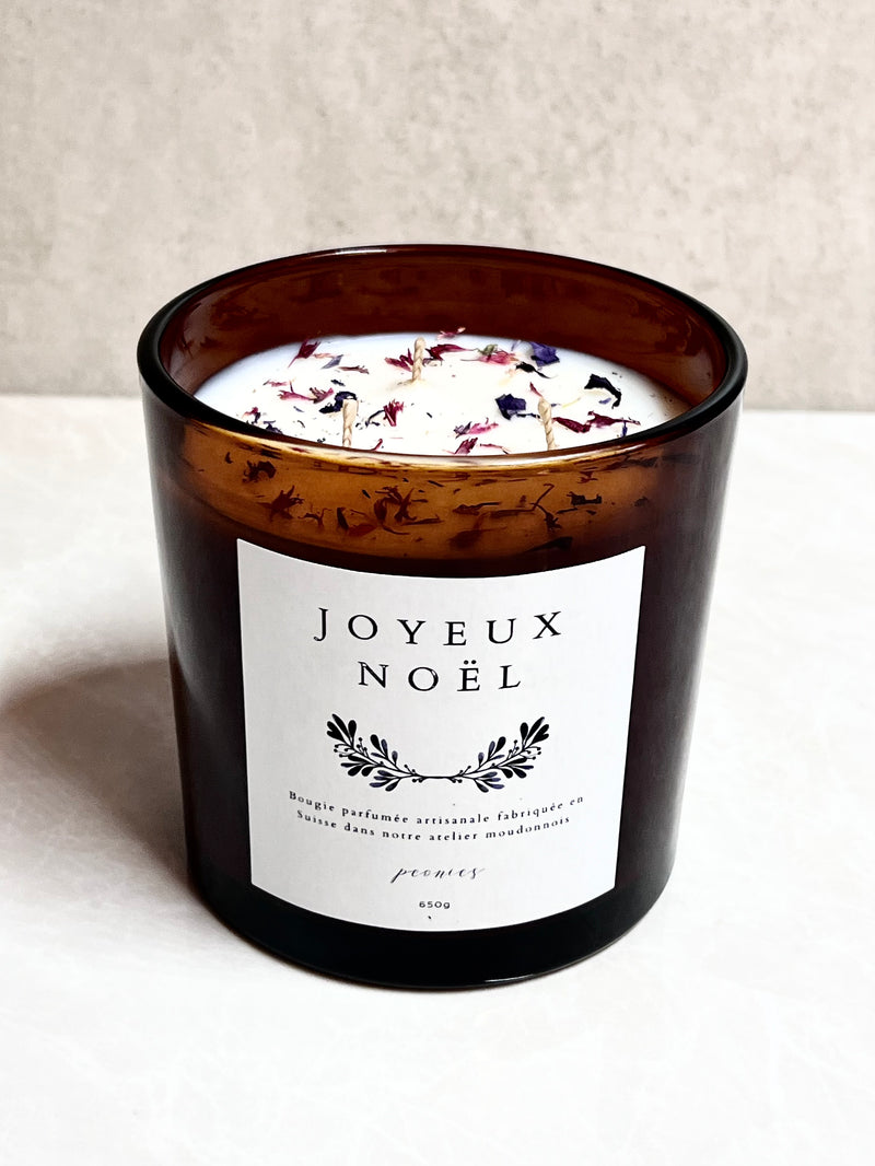 Grande bougie 3 mèches 650g