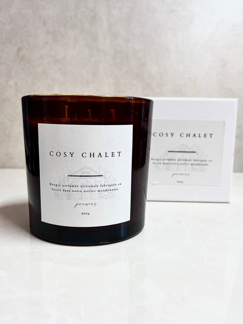 Grande bougie 3 mèches 650g