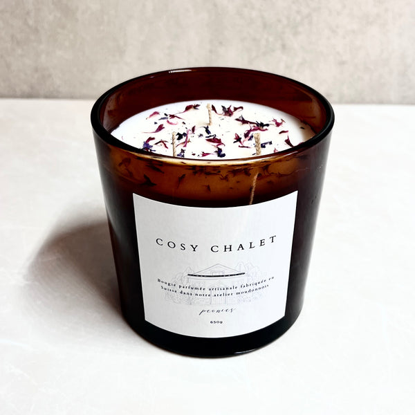 Grande bougie 3 mèches 650g