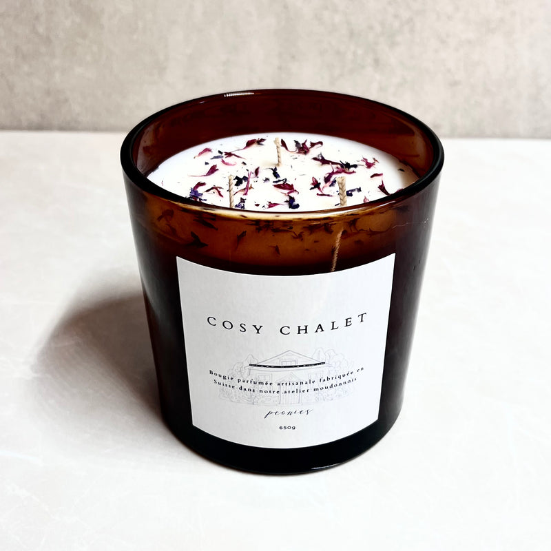 Grande bougie 3 mèches 650g