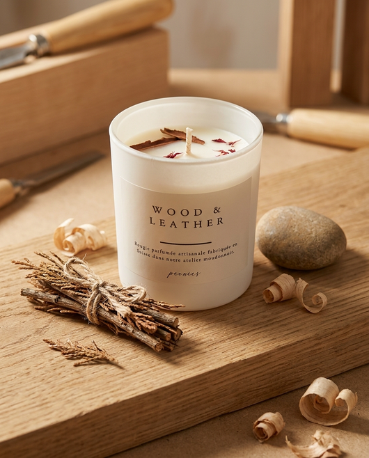 Wood & Leather 160g — Peonies Natural Care